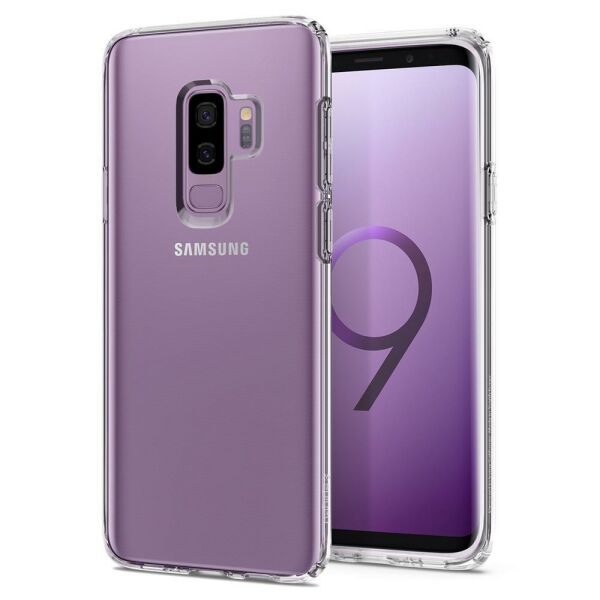 Spigen Galaxy S9 Plus ile Uyumlu Kılıf Liquid Crystal 4 Tarafı Koruma Crystal Clear