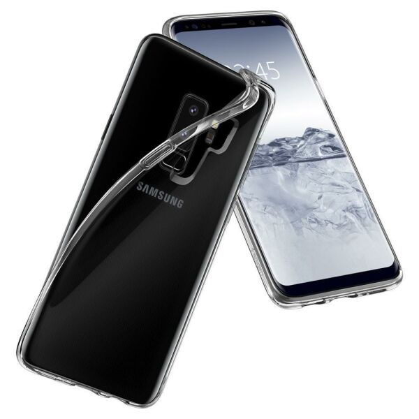 Spigen Galaxy S9 Plus ile Uyumlu Kılıf Liquid Crystal 4 Tarafı Koruma Crystal Clear