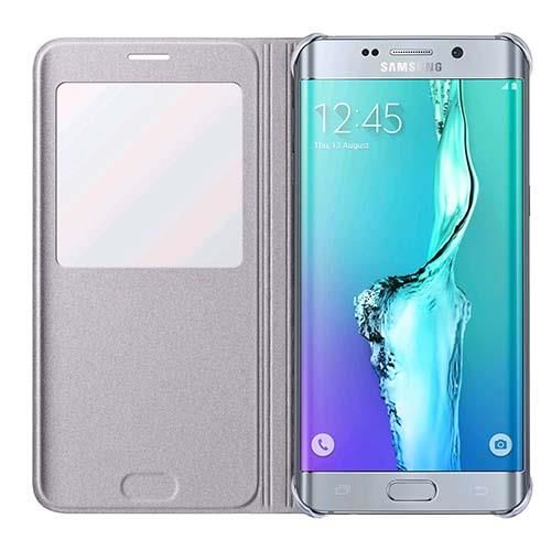Galaxy S6 Edge Plus ile Uyumlu Kılıf S View Cover EF-CG928PSEGTR Gümüş (Out)