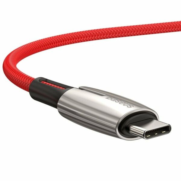 Baseus Water Drop Type C To Type C 3A Şarj Kablosu 2M Kırmızı CATSD-K09