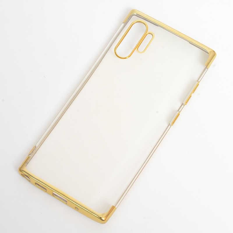 Zore Galaxy Note 10 Plus ile Uyumlu Dört Köşeli Lazer Silikon Kılıf Gold