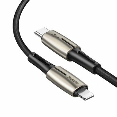Baseus Waterdrop Type C To Lightning Şarj Kablosu 1.3M Siyah CATLRD-01