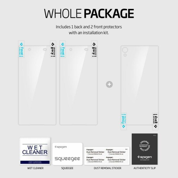 Spigen Xperia Z4 ile Uyumlu Ekran Koruyucu Crystal CR 3 Adet