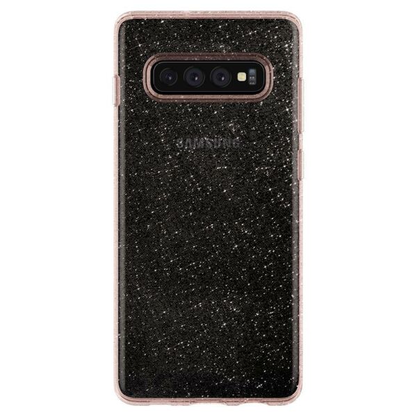 Spigen Galaxy S10 ile Uyumlu Kılıf Liquid Crystal Glitter Rose Quartz