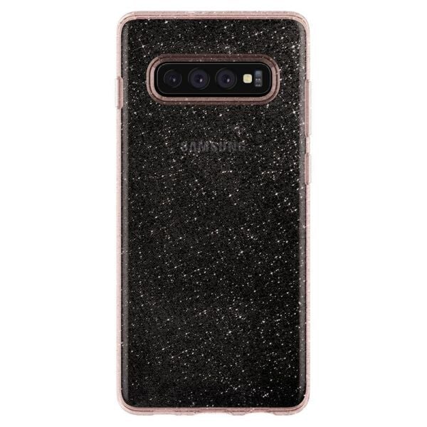 Spigen Galaxy S10 ile Uyumlu Kılıf Liquid Crystal Glitter Rose Quartz