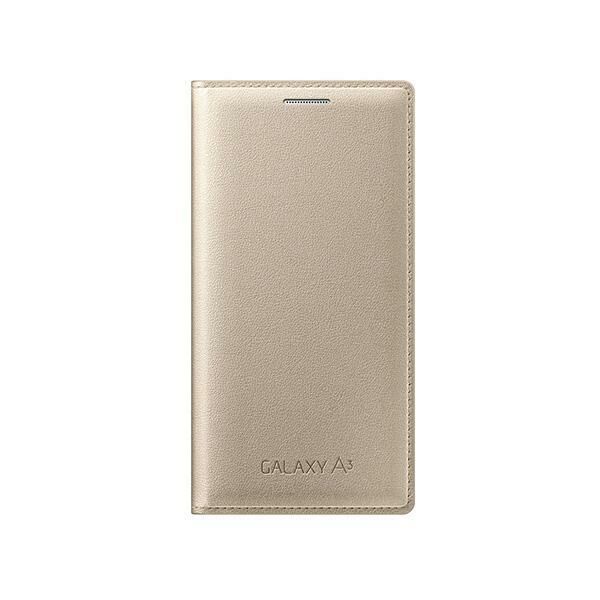 Galaxy A3 (2016) ile Uyumlu Kılıf Flip Cover Gold EF-WA310PFEGWW