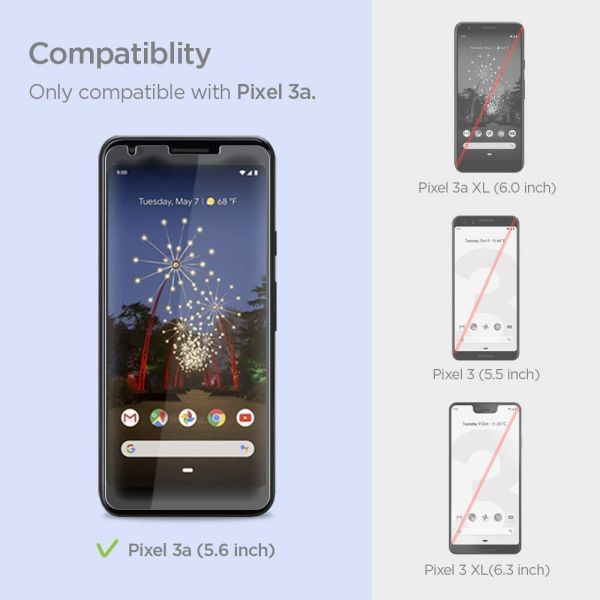 Spigen Pixel 3a ile Uyumlu Cam Ekran Koruyucu GLAS.tR SLIM 2 Adet