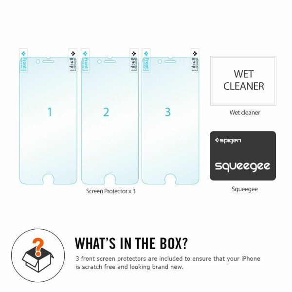 Spigen iPhone 6 Plus/6s Plus ile Uyumlu Ekran Koruyucu Crystal 3 Adet