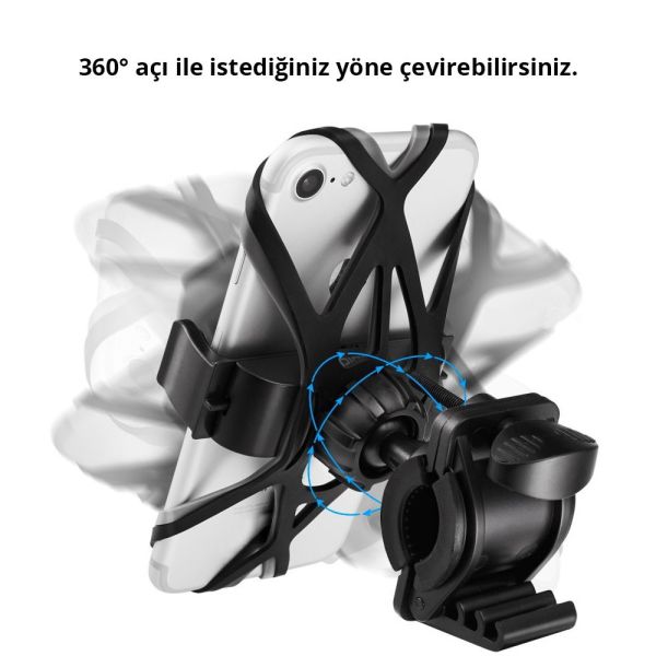Spigen Bisiklet Ve Motorsiklet Araç Tutucu, Spider Premium Universal Uyumlu 360° Görüş Açısı