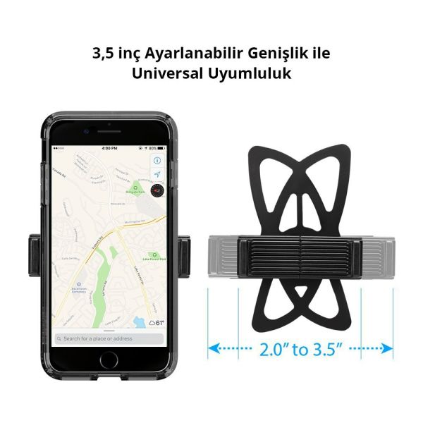 Spigen Bisiklet Ve Motorsiklet Araç Tutucu, Spider Premium Universal Uyumlu 360° Görüş Açısı