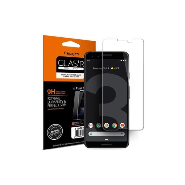 Spigen Pixel 3 ile Uyumlu Cam Ekran Koruyucu GLAS.tR SLIM