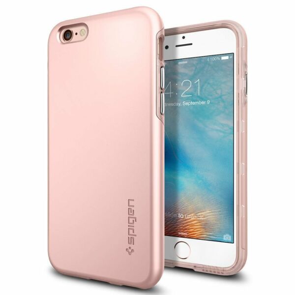 Spigen iPhone 6/6s ile Uyumlu Kılıf Thin Fit Hybrid Rose Gold