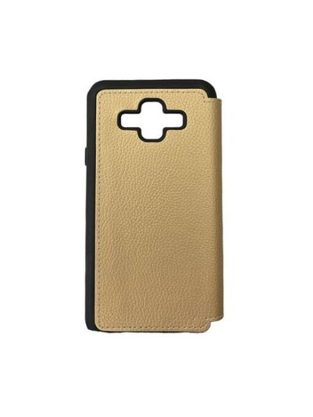 Jopus Galaxy J7 Duo ile Uyumlu Premium Kapaklı Kılıf Gold