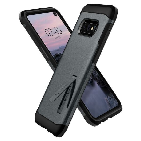 Spigen Galaxy S10e ile Uyumlu Kılıf Tough Armor Graphite Gray
