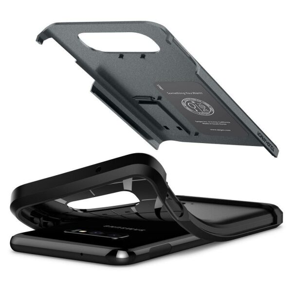 Spigen Galaxy S10e ile Uyumlu Kılıf Tough Armor Graphite Gray