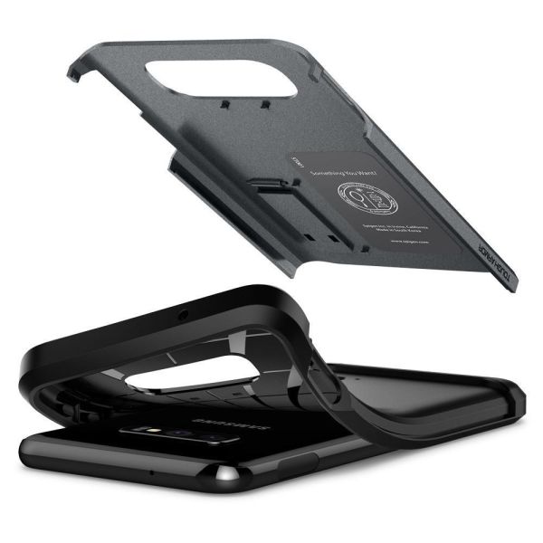 Spigen Galaxy S10e ile Uyumlu Kılıf Tough Armor Graphite Gray