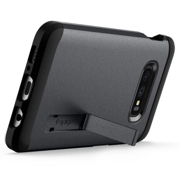 Spigen Galaxy S10e ile Uyumlu Kılıf Tough Armor Graphite Gray