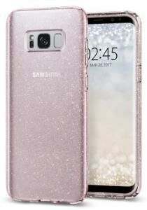 Spigen Galaxy S8 ile Uyumlu Kılıf Liquid Crystal Glitter Rose Quartz