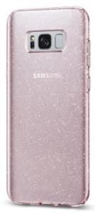 Spigen Galaxy S8 ile Uyumlu Kılıf Liquid Crystal Glitter Rose Quartz