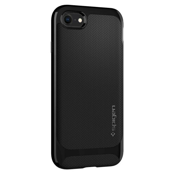 Spigen iPhone 7/8 ile Uyumlu Kılıf Neo Hybrid Herringbone Serisi Shiny Black