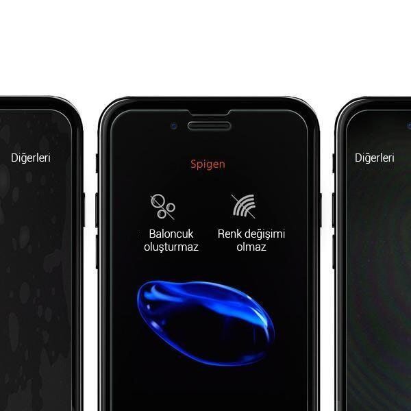 Spigen iPhone 7 Plus / 8 Plus ile Uyumlu Cam Ekran Koruyucu GLAS.tR SLIM