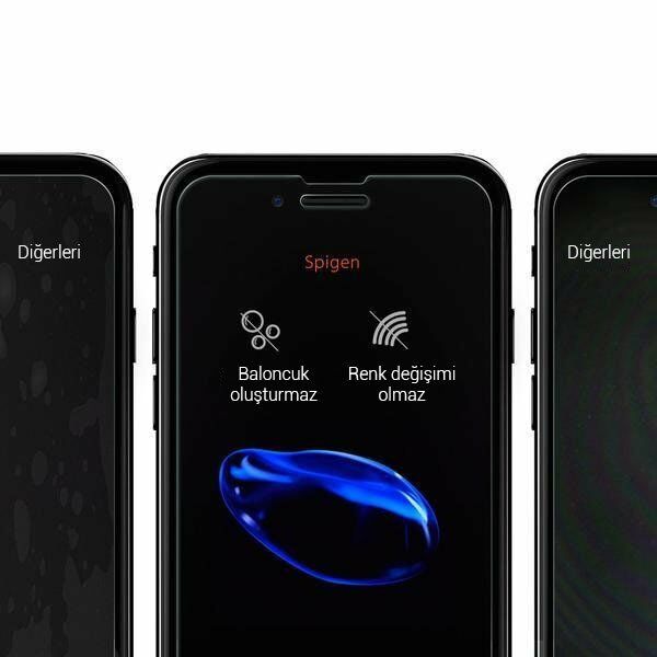 Spigen iPhone 7 Plus / 8 Plus ile Uyumlu Cam Ekran Koruyucu GLAS.tR SLIM