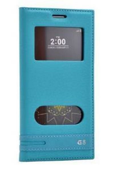 Zore G5 ile Uyumlu Elite Serisi Pencereli Kapaklı Kılıf Turkuaz