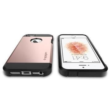 Spigen iPhone 5,5s,SE ile Uyumlu Kılıf Tough Armor Rose Gold