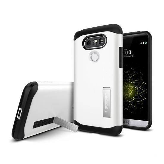 Spigen G5 ile Uyumlu Kılıf Slim Armor Shimmery White