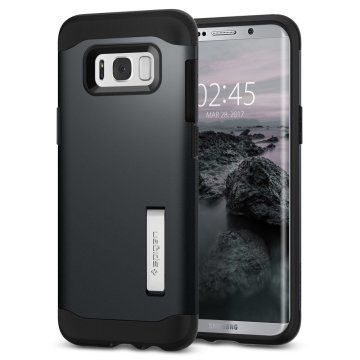 Spigen Galaxy S8 Plus ile Uyumlu Kılıf Slim Armor Metal Slate