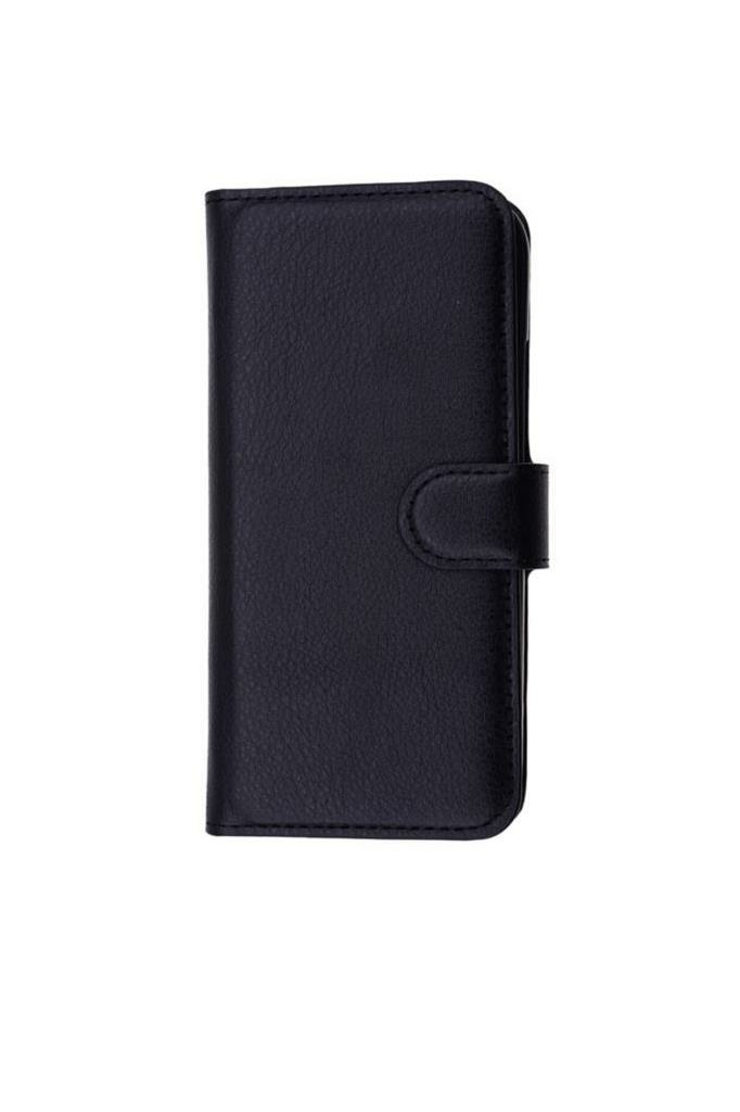 One M8 Mini ile Uyumlu Yan Model Kartlıklı Cüzdanlı Kılıf Siyah