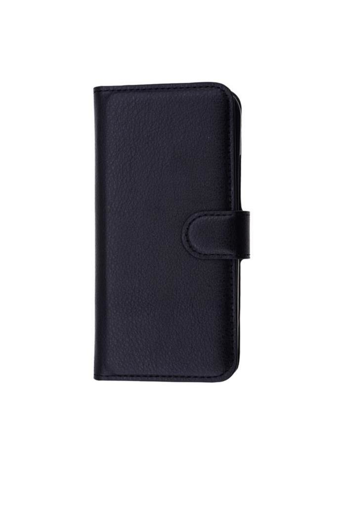 One M8 Mini ile Uyumlu Yan Model Kartlıklı Cüzdanlı Kılıf Siyah
