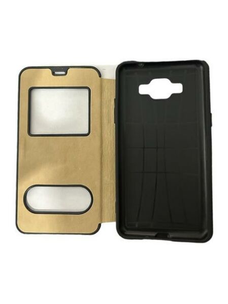 Jopus Galaxy Grand Prime ile Uyumlu Premium Kapaklı Kılıf Gold