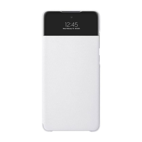 Galaxy A72 ile Uyumlu S View Cüzdan Kılıf Beyaz EF-EA725PWEGWW