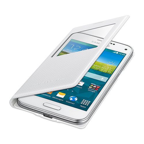 Galaxy S5 Mini ile Uyumlu Kılıf S View Beyaz EF-CG800BHEGWW