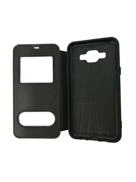 Jopus Galaxy J5 ile Uyumlu Premium Kapaklı Kılıf Siyah