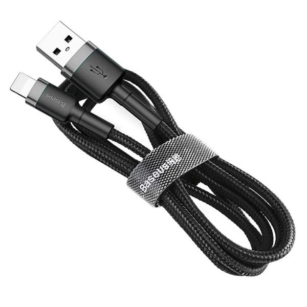 Baseus Lightning 2 Metre Kevlar Kablo Siyah/Gri