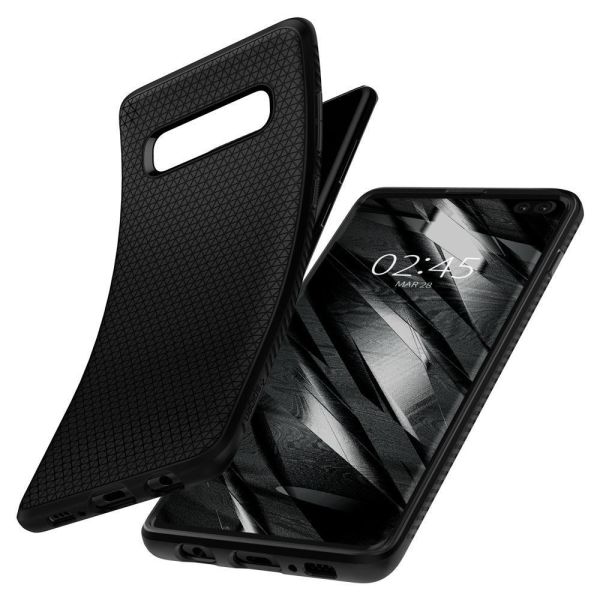 Spigen Galaxy S10 Plus ile Uyumlu Kılıf Liquid Air Matte Black