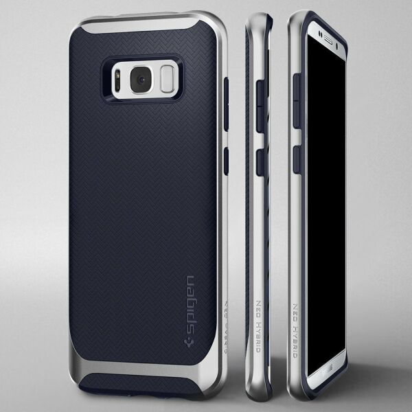 Spigen Galaxy S8 Plus ile Uyumlu Kılıf Neo Hybrid Silver Arctic