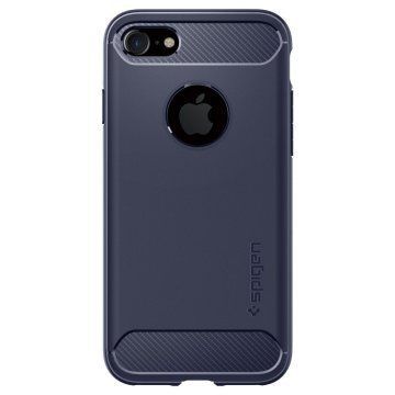 Spigen iPhone 7/8 ile Uyumlu Kılıf Rugged Armor Midnight Blue