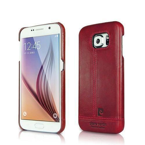Pierre Cardin Galaxy S6 Edge ile Uyumlu Deri Arka Koruma Paneli Kırmızı PCL-P03