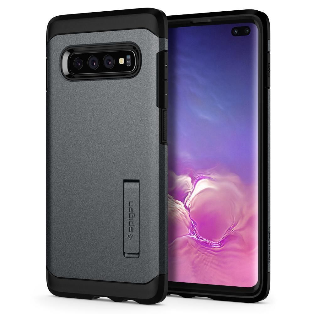 Spigen Galaxy S10 Plus ile Uyumlu Kılıf Tough Armor Graphite Gray