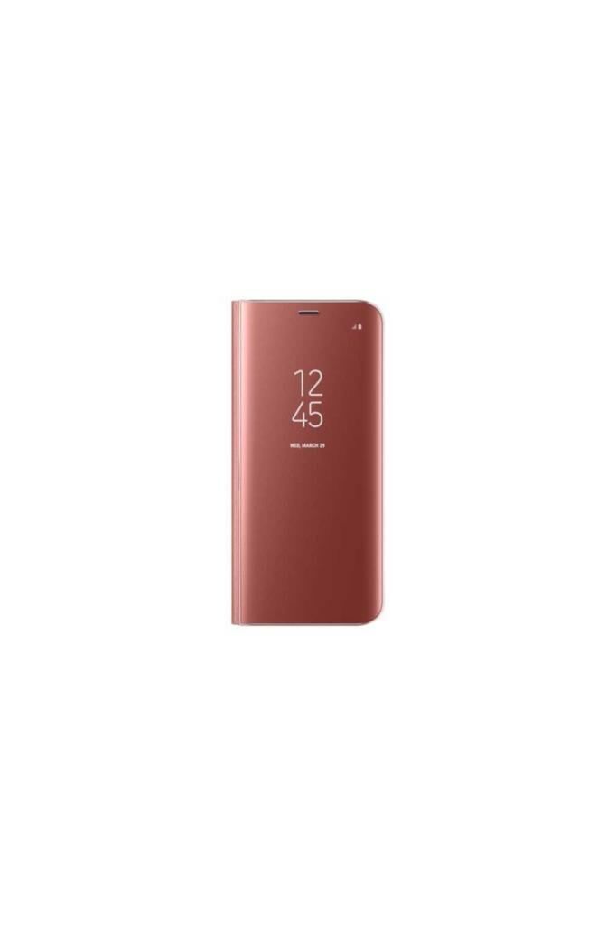 Galaxy S8 Plus ile Uyumlu Aynalı Kapaklı Clear View Kılıf Pembe