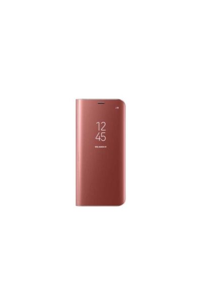 Galaxy S8 Plus ile Uyumlu Aynalı Kapaklı Clear View Kılıf Pembe
