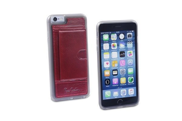 Pierre Cardin iPhone 6 ile Uyumlu Deri Arka Koruma Paneli Kırmızı PCL-P11