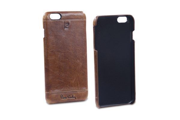 Pierre Cardin iPhone 6 Plus ile Uyumlu Deri Arka Koruma Paneli Kahve PCL-P03