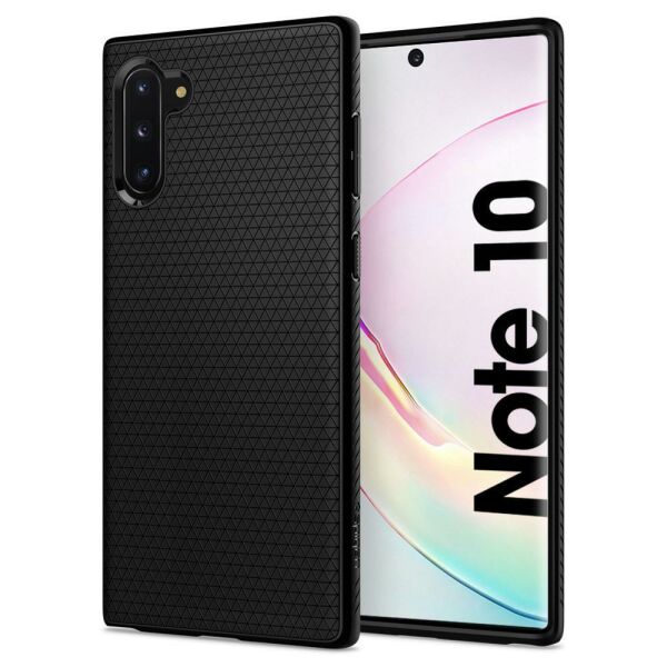 Spigen Galaxy Note 10 ile Uyumlu Kılıf Liquid Air Matte Black