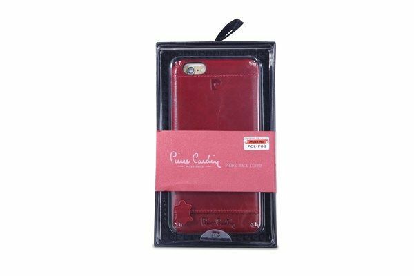 Pierre Cardin iPhone 6 Plus ile Uyumlu Deri Arka Koruma Paneli Kırmızı PCL-P03