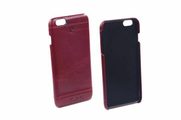 Pierre Cardin iPhone 6 Plus ile Uyumlu Deri Arka Koruma Paneli Kırmızı PCL-P03