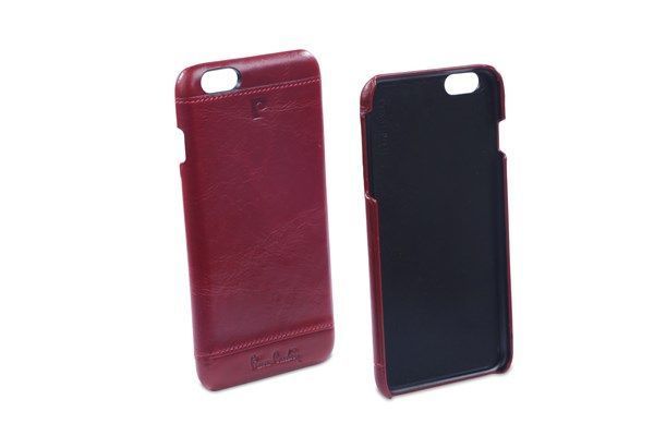 Pierre Cardin iPhone 6 Plus ile Uyumlu Deri Arka Koruma Paneli Kırmızı PCL-P03